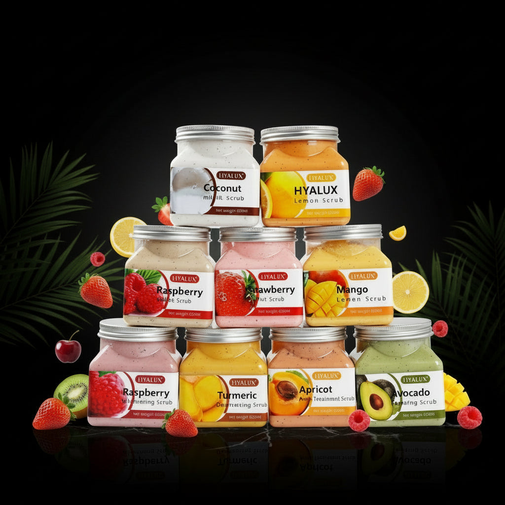 Fruit Sea Salt Body Scrub Skin Smooth Softens Cuticles Moisturizing Exfoliating Avocado Strawberry Apricot Sherbet Body Scrub