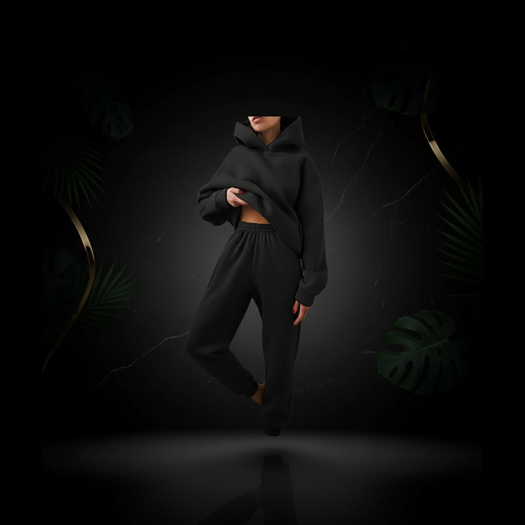 Women'S Tracksuit Suit Autumn Fashion Warm Hoodie Sweatshirts Two Pieces Oversized Solid Casual Hoody Pullovers Long Pant Sets