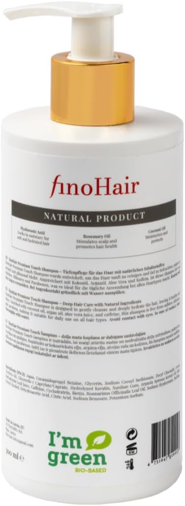fino Hair Shampoo – Diepe Haarverzorging met Cafeïne, Biotine, Hyaluronzuur & Arganolie – Zonder Sulfaten & Parabenen – 300ml