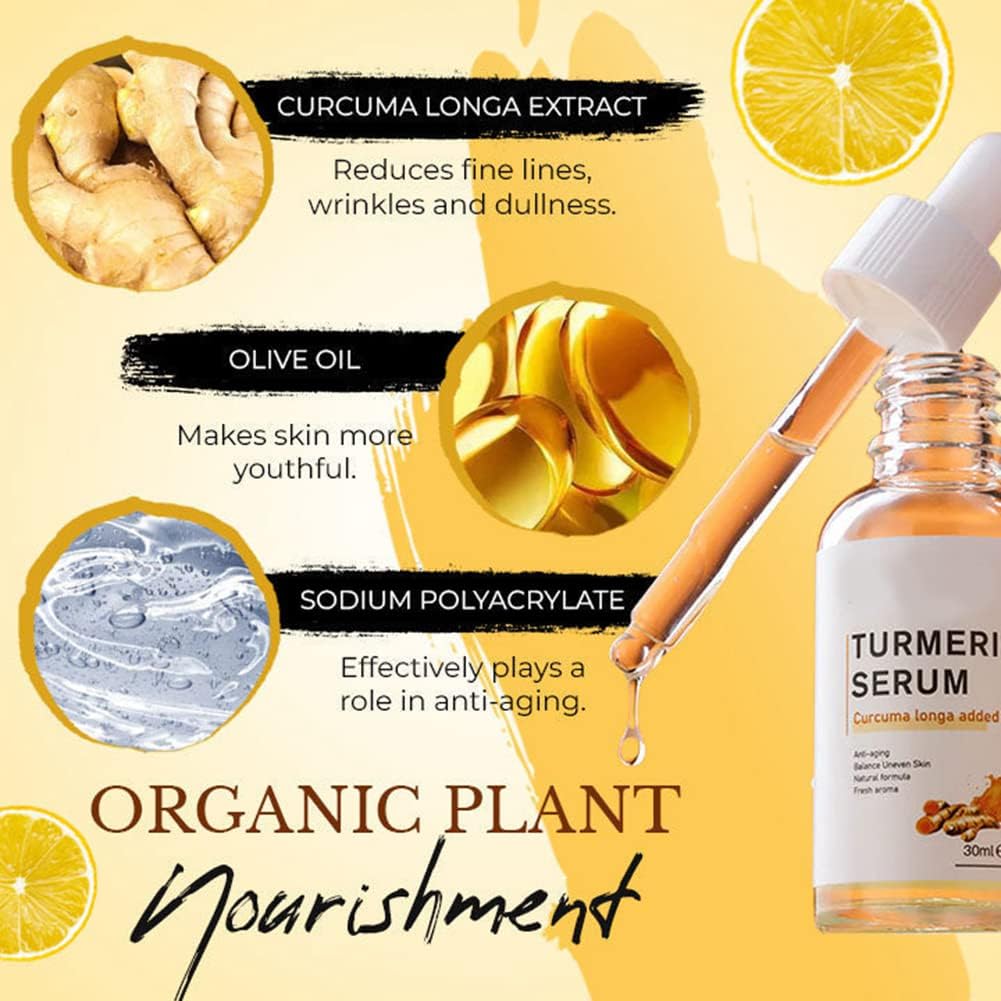 Pigmentvlekverwijderaar met kurkuma, 3 stuks remover voor donkere vlekken lichaamscorrector voor donkere vlekken met lichter serum met hyaluronzuur, anti-rimpel en anti-aging oogkringen