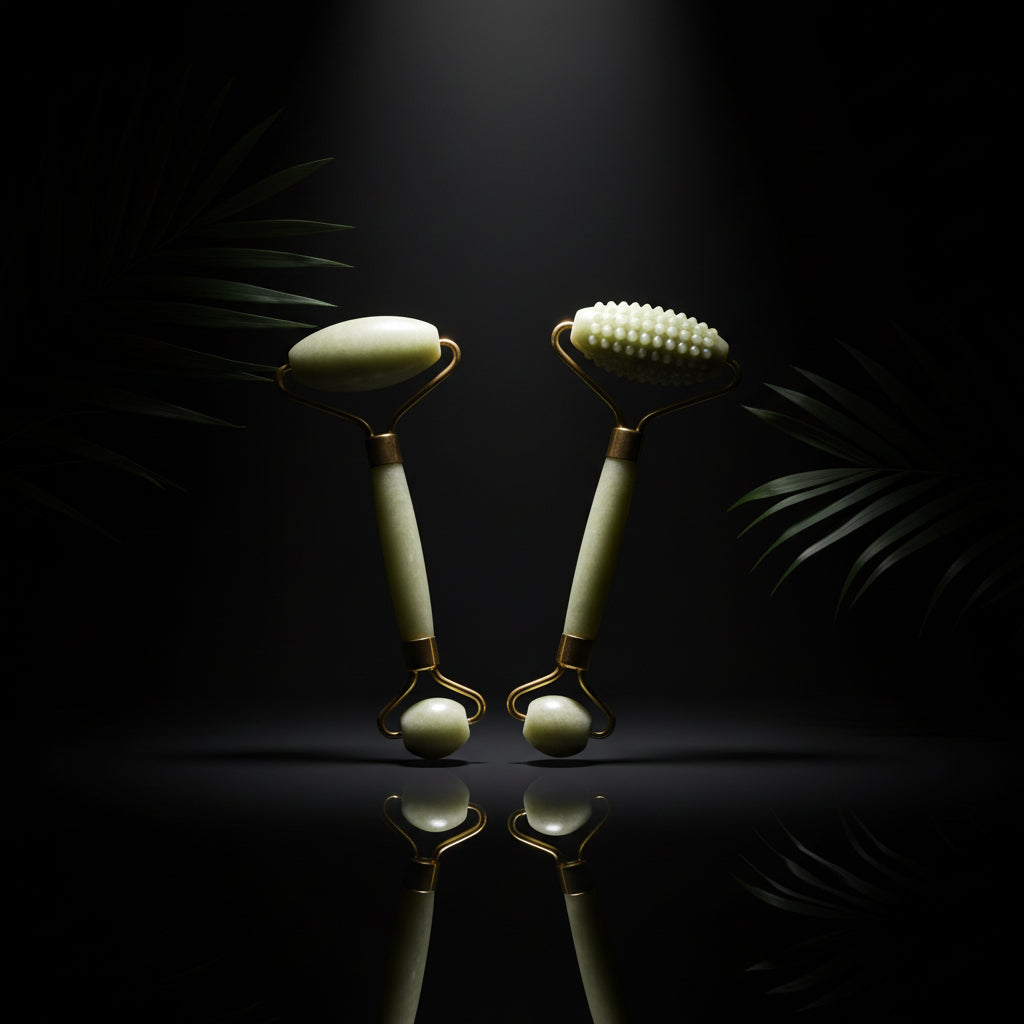Mipcase Beauty Jade Roller 2pcs Facial Massage Roller For Wrinkles Skin Tightening For Daily Skin Care