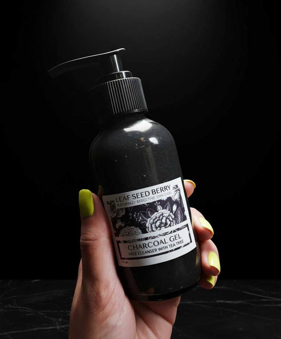 Charcoal Tea Tree Facial Cleanser, Natural Skincare, Men Skincare, Organic Skincare, Activate Charcoal Liquid Soap, Gift for Him, Self Care