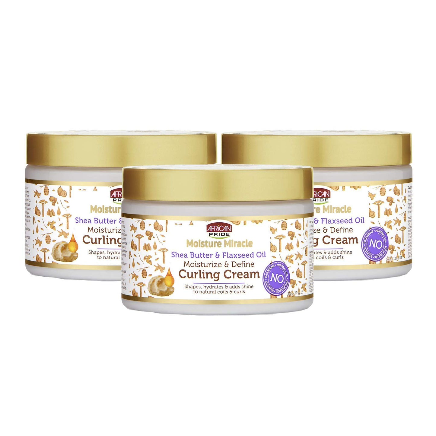 African Pride Moisture Miracle Coconut Oil & Baobab Oil Leave-In Hair Cream - Provides Intense Moisture & Helps Repair Natural Coils & Curls, Hydrates & Strengthens, 18 oz