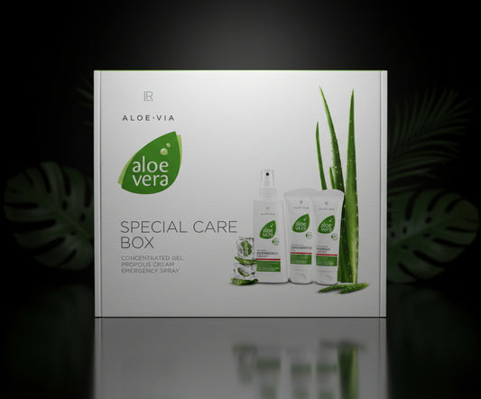 LR ALOE VIA Aloë Vera speciale verzorgingsdoos (gelconcentraat, propolis-crème, noodspray)