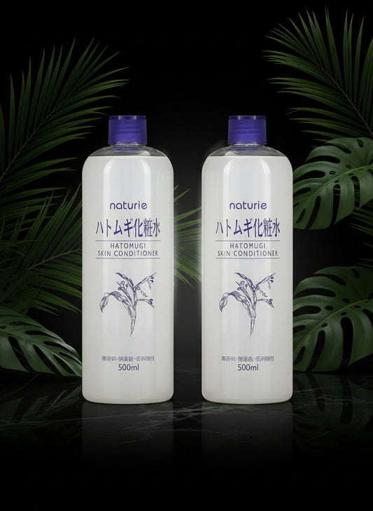 Naturie Adlay (Hatomugi) Skin Conditioner Lotion Toner 500ml Coix Seed Extract 2pack Bundle