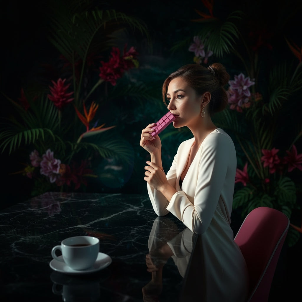 Angel Hair Chocoladeroze - met granaatappel, vanillesmaak, engelenhaar suikerspin & pistachecrème - reep 60 gram - Dubai Chocolate 2.0