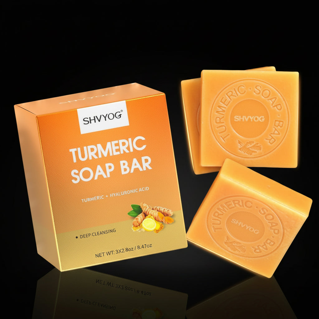 Kojiczuurzeep, kurkumazeep, vitamine C-zeep, acne-mee-eters donkere vlek verwijderen, hyaluronzuur voor diepe reiniging, zachte zeep voor hydratatie van gezicht en lichaam, met een schuimnet (3-pack)