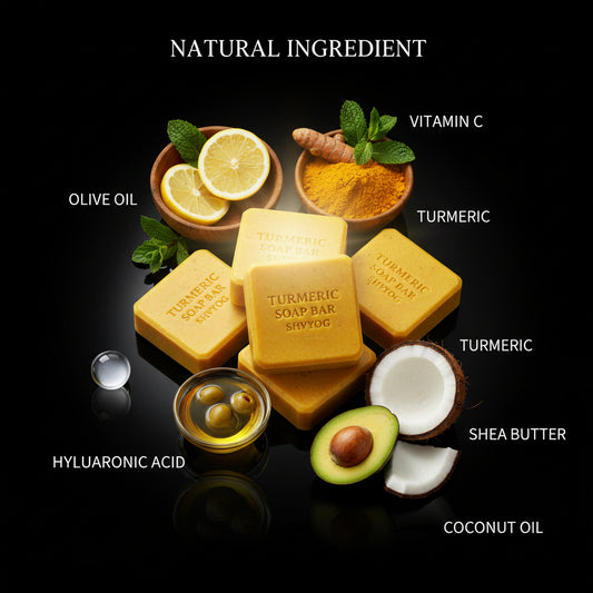 Kojiczuurzeep, kurkumazeep, vitamine C-zeep, acne-mee-eters donkere vlek verwijderen, hyaluronzuur voor diepe reiniging, zachte zeep voor hydratatie van gezicht en lichaam, met een schuimnet (3-pack)