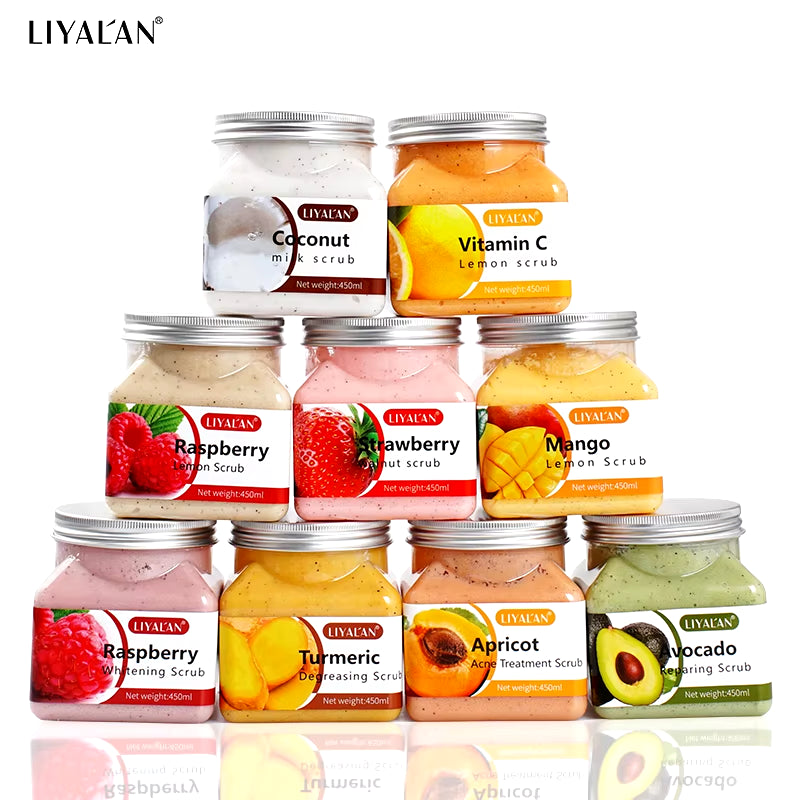 Fruit Sea Salt Body Scrub Skin Smooth Softens Cuticles Moisturizing Exfoliating Avocado Strawberry Apricot Sherbet Body Scrub