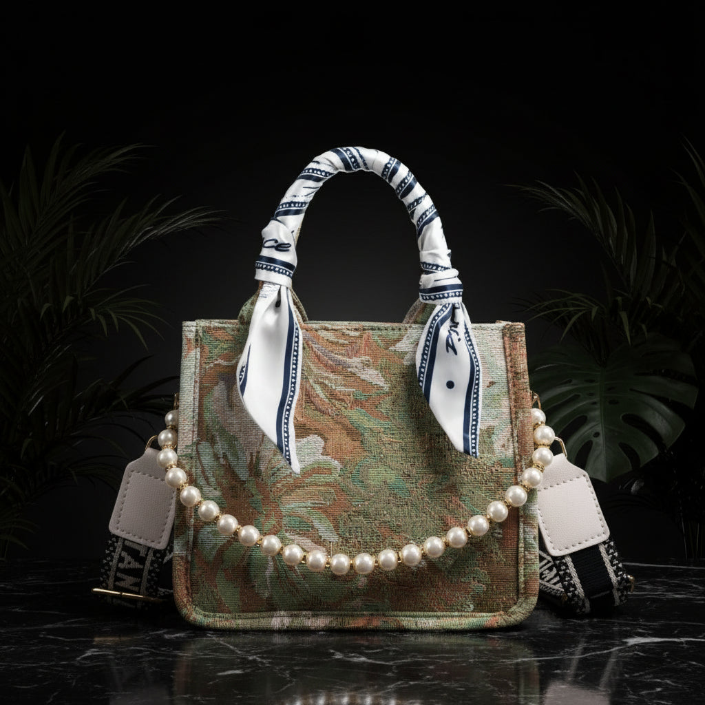 APLUSH Women Handbags Fashion Canvas Tote Bag Large Capacity Jacquard Retro Exquisite Shoulder Bag,Black,38 * 28 * 13cm