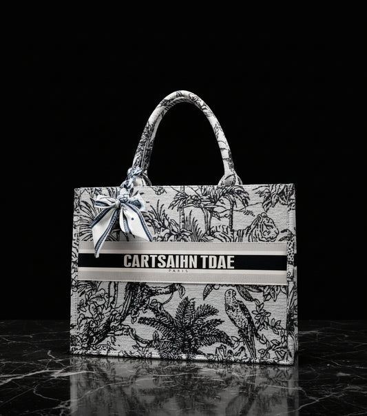 APLUSH Women Handbags Fashion Canvas Tote Bag Large Capacity Jacquard Retro Exquisite Shoulder Bag,Black,38 * 28 * 13cm