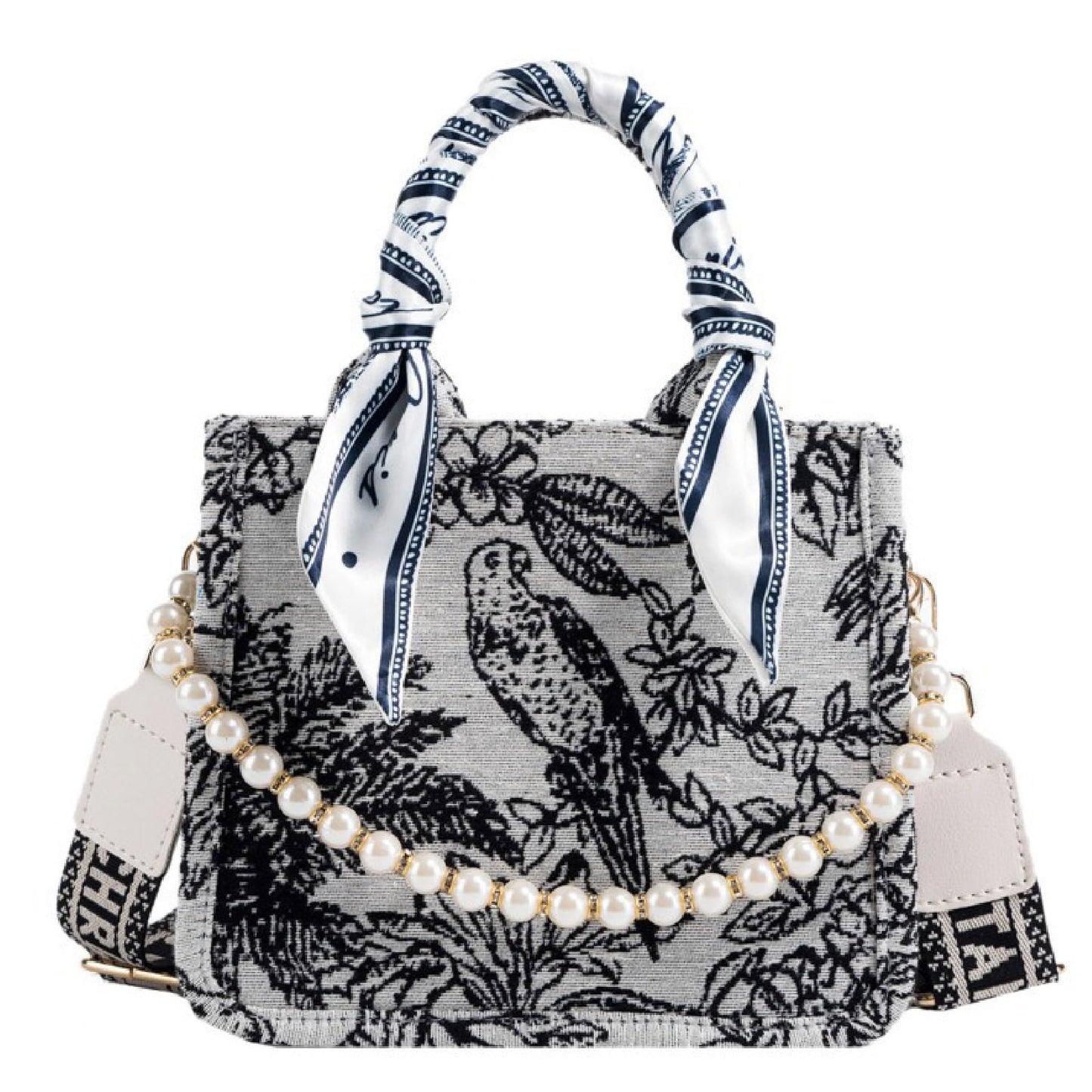 APLUSH Women Handbags Fashion Canvas Tote Bag Large Capacity Jacquard Retro Exquisite Shoulder Bag,Black,38 * 28 * 13cm