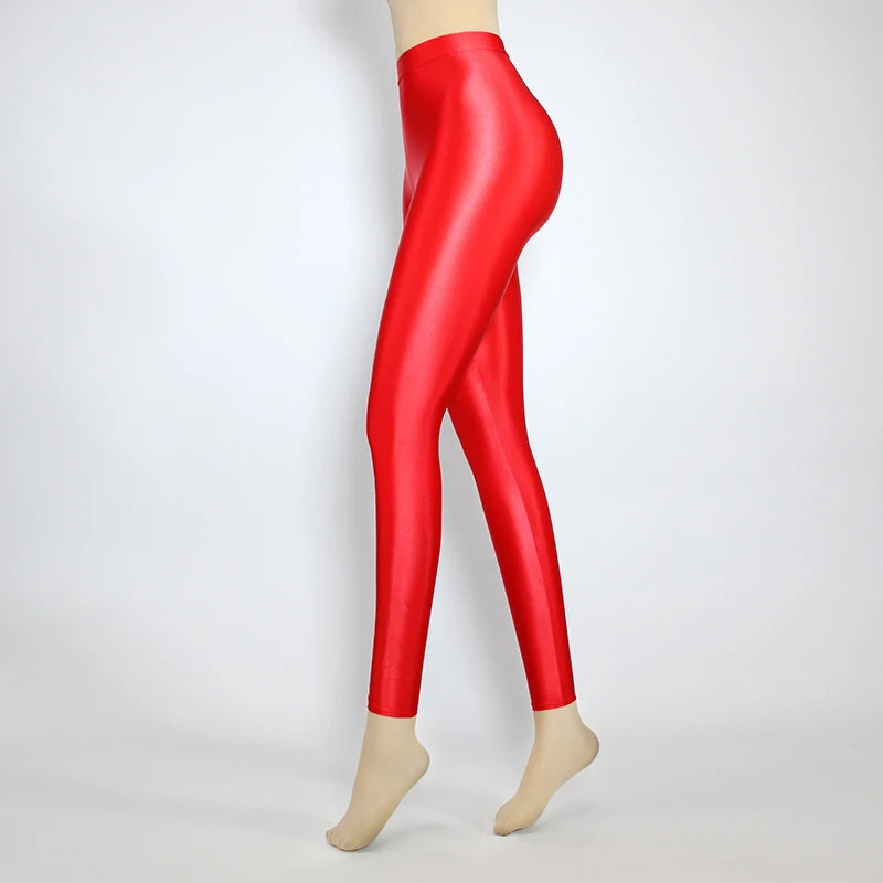Glossiness Series Leggings Silk High Waist elastic Pants