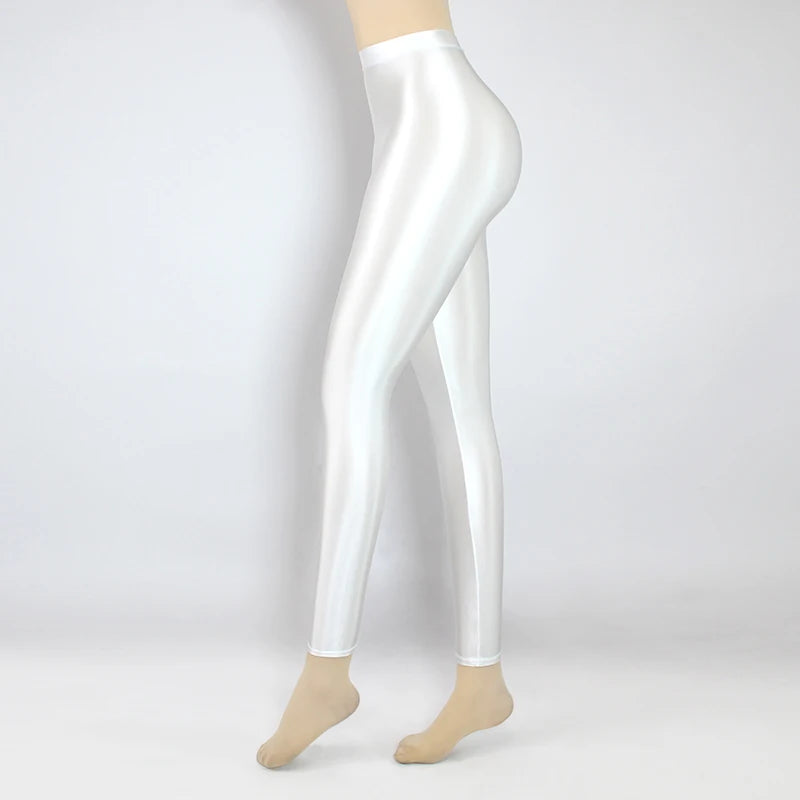 Glossiness Series Leggings Silk High Waist elastic Pants