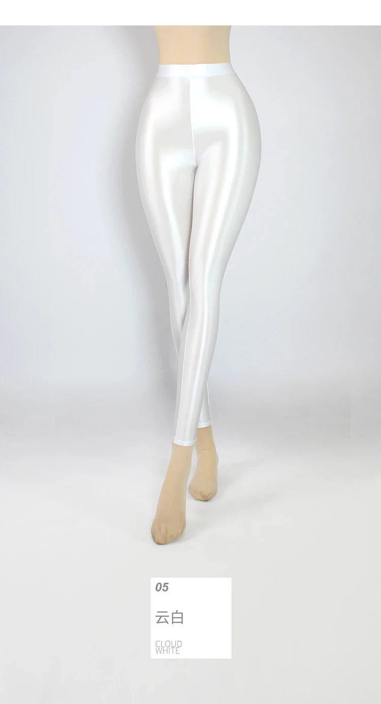 Glossiness Series Leggings Silk High Waist elastic Pants