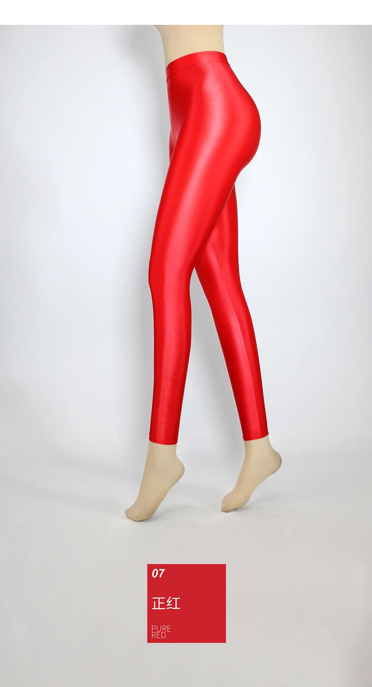 Glossiness Series Leggings Silk High Waist elastic Pants