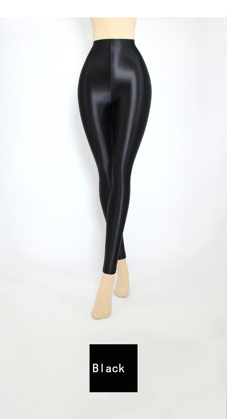 Glossiness Series Leggings Silk High Waist elastic Pants