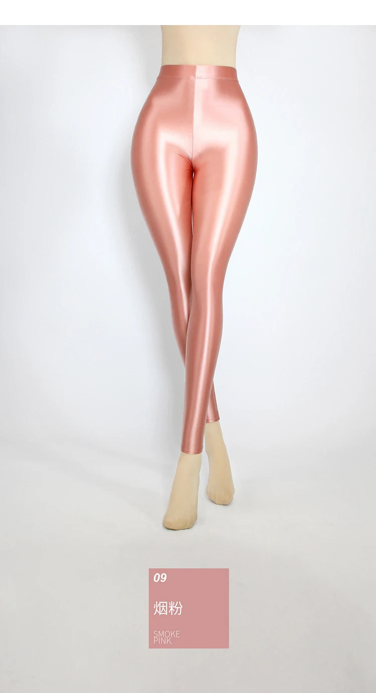 Glossiness Series Leggings Silk High Waist elastic Pants
