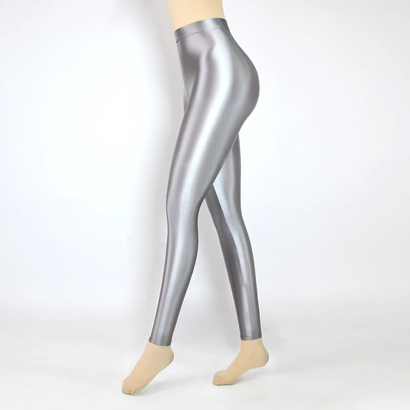 Glossiness Series Leggings Silk High Waist elastic Pants