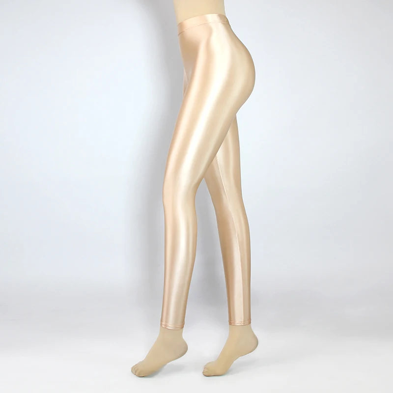 Glossiness Series Leggings Silk High Waist elastic Pants