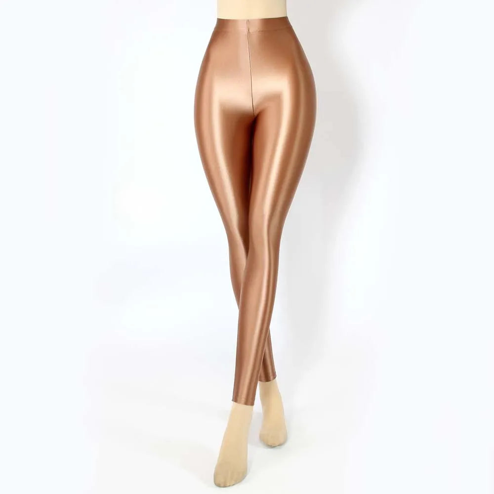 Glossiness Series Leggings Silk High Waist elastic Pants