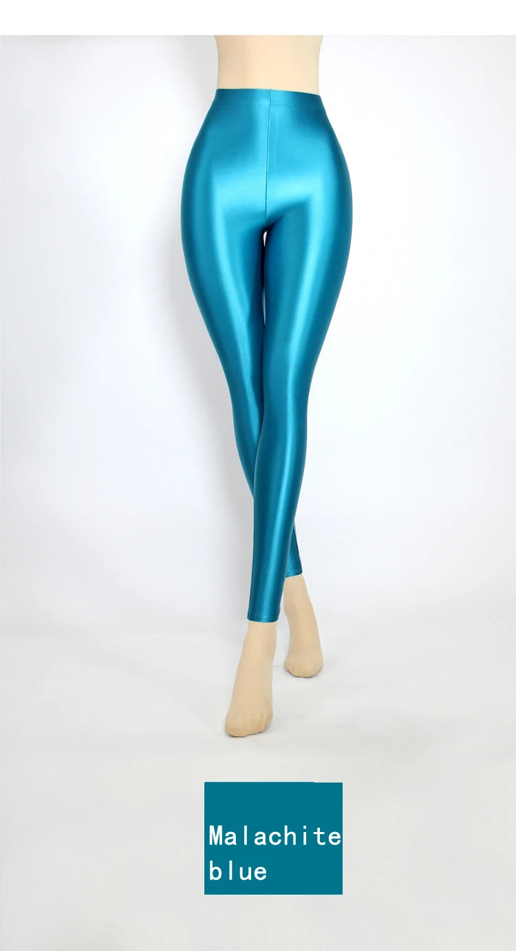 Glossiness Series Leggings Silk High Waist elastic Pants