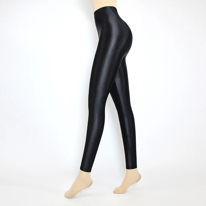 Glossiness Series Leggings Silk High Waist elastic Pants