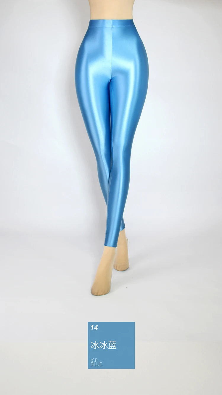 Glossiness Series Leggings Silk High Waist elastic Pants
