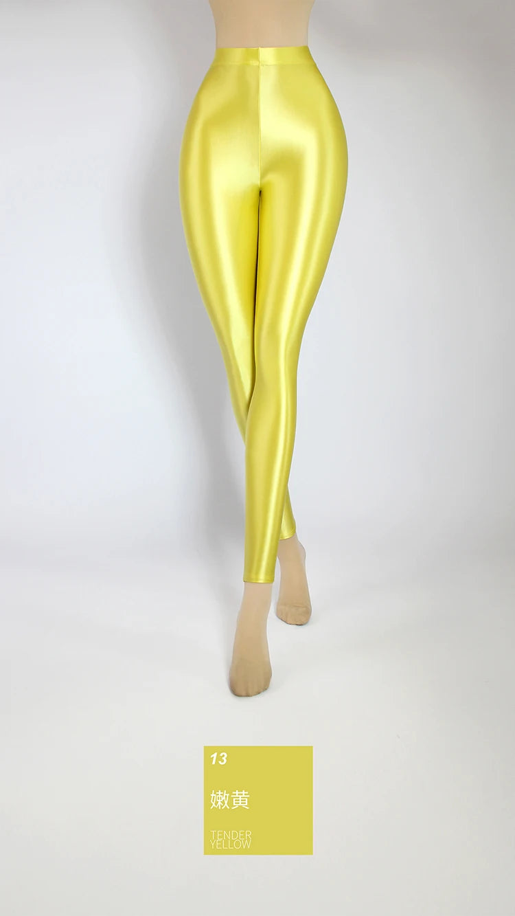 Glossiness Series Leggings Silk High Waist elastic Pants