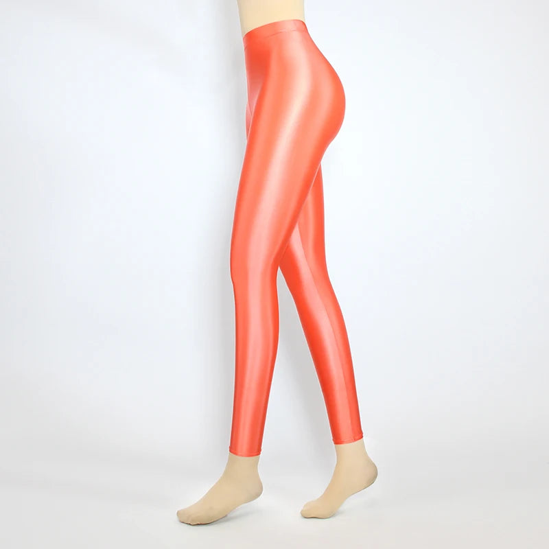 Glossiness Series Leggings Silk High Waist elastic Pants