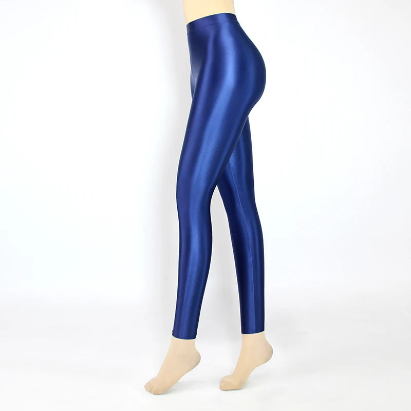 Glossiness Series Leggings Silk High Waist elastic Pants
