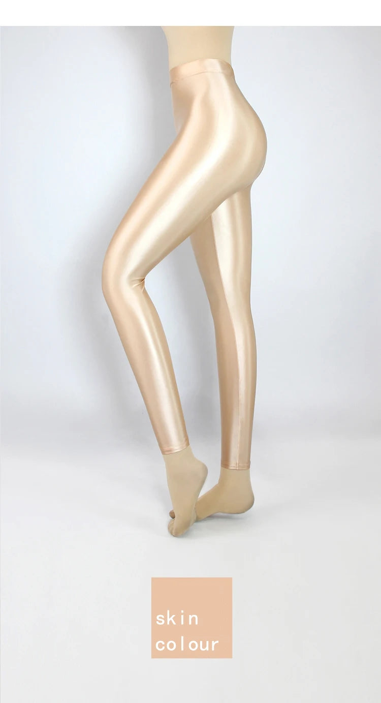 Glossiness Series Leggings Silk High Waist elastic Pants