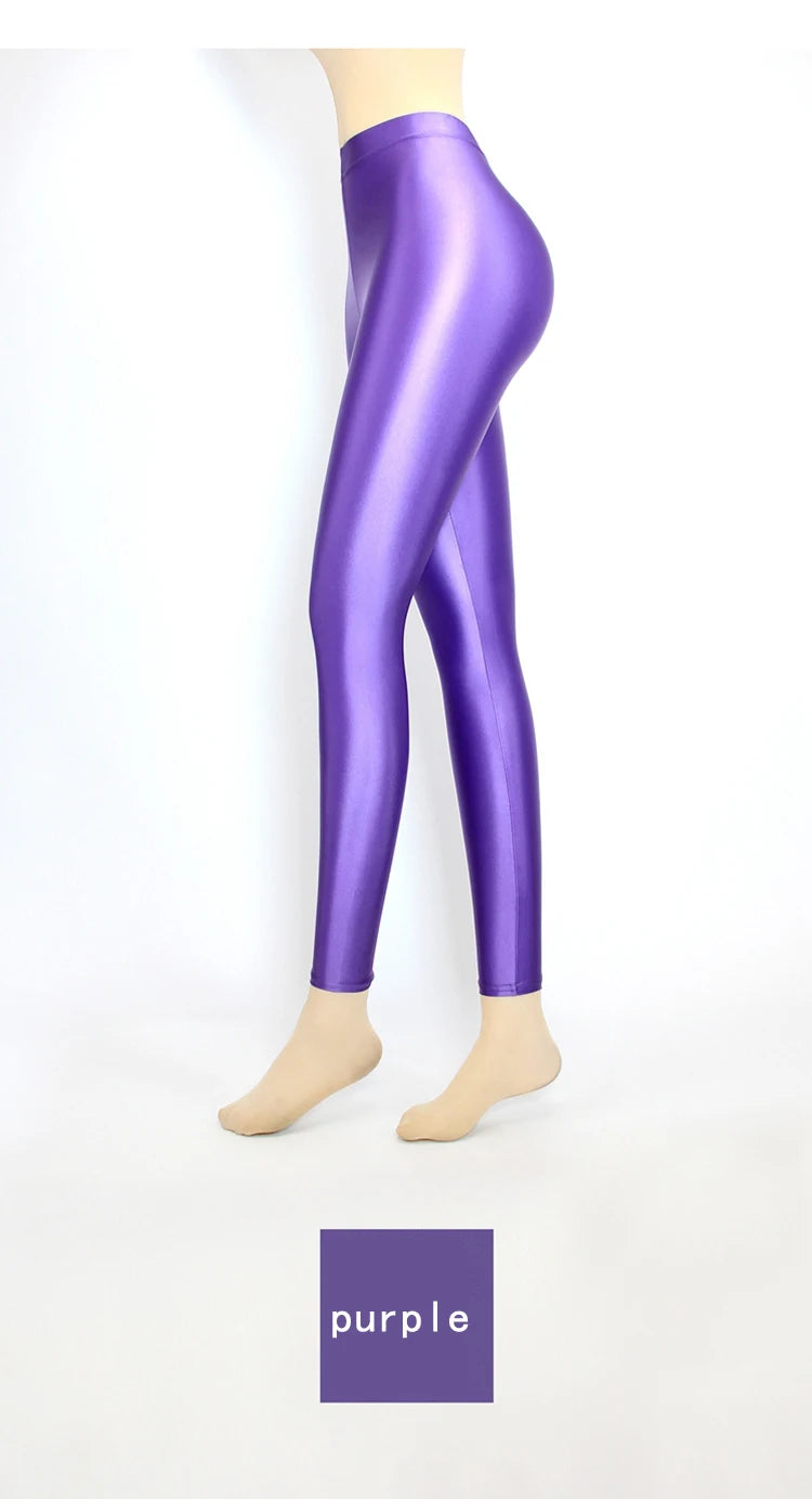 Glossiness Series Leggings Silk High Waist elastic Pants