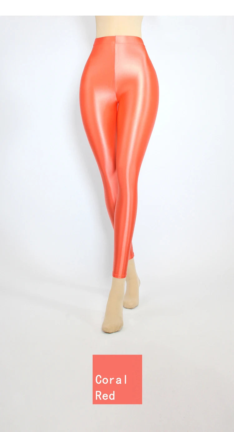 Glossiness Series Leggings Silk High Waist elastic Pants