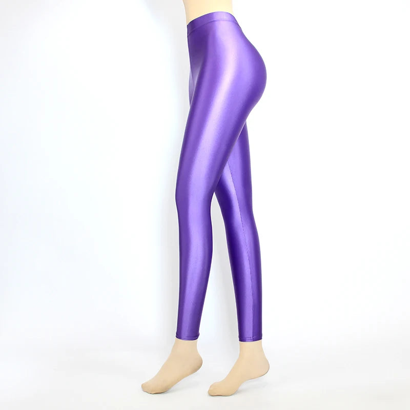 Glossiness Series Leggings Silk High Waist elastic Pants