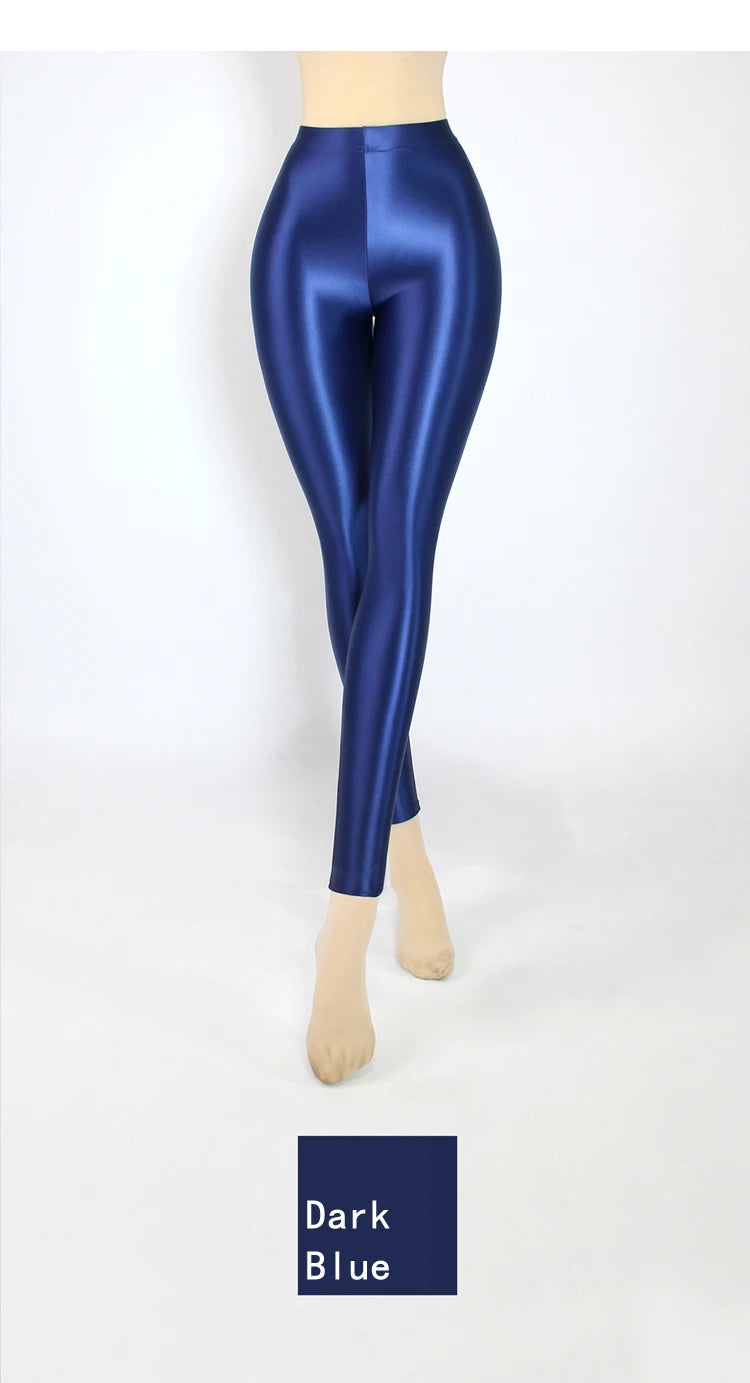 Glossiness Series Leggings Silk High Waist elastic Pants