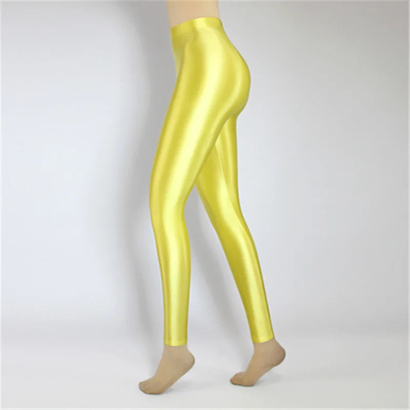 Glossiness Series Leggings Silk High Waist elastic Pants