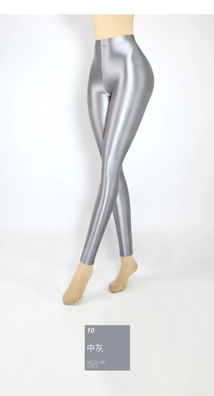 Glossiness Series Leggings Silk High Waist elastic Pants