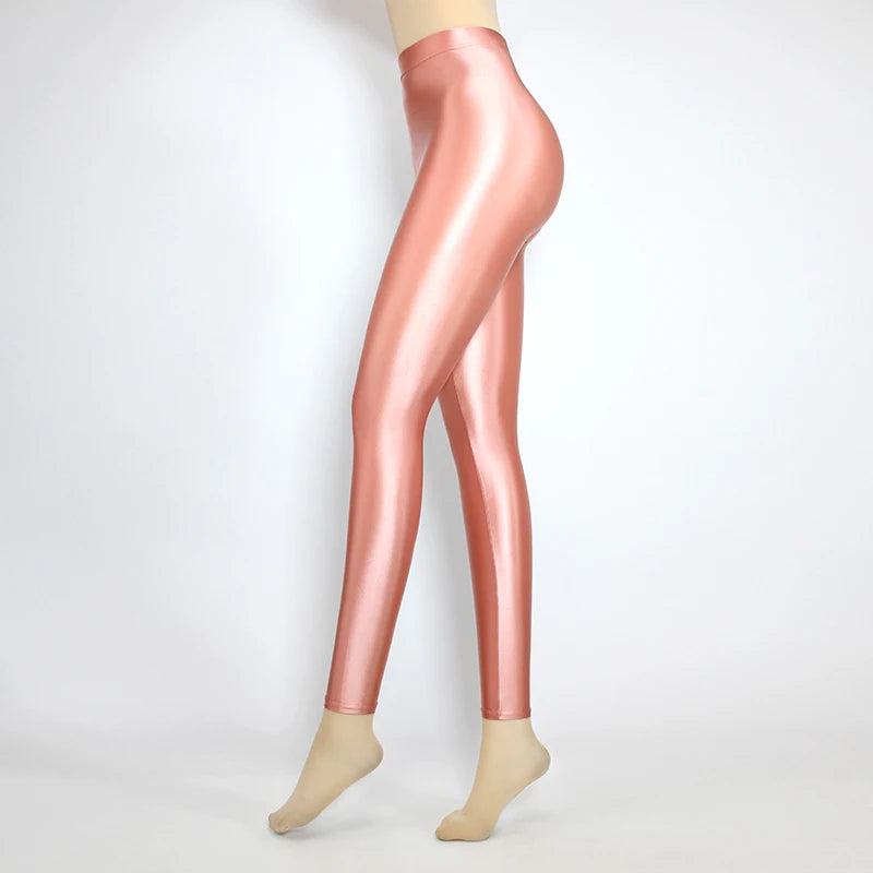 Glossiness Series Leggings Silk High Waist elastic Pants