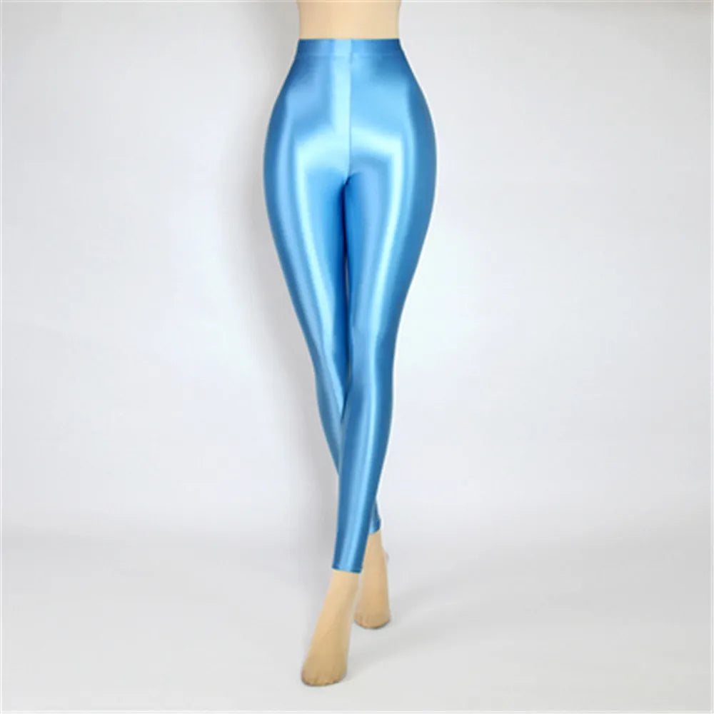 Glossiness Series Leggings Silk High Waist elastic Pants