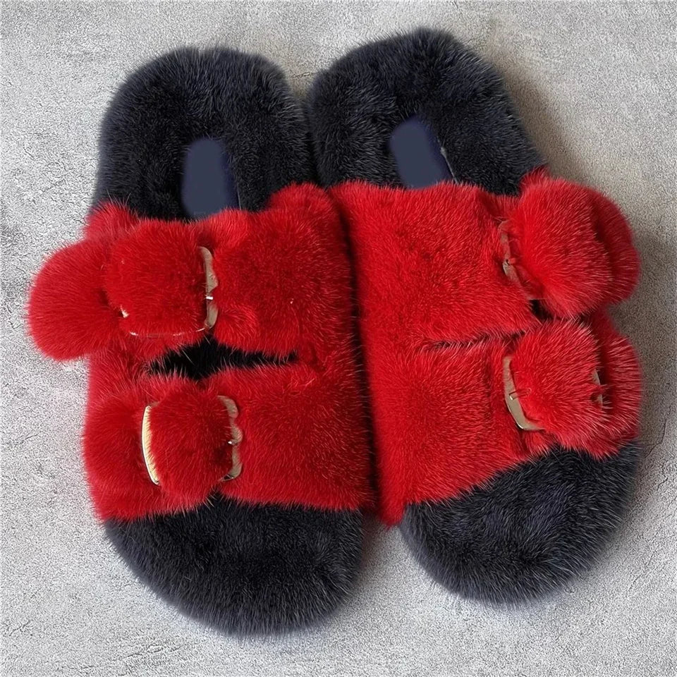 Fashion Mink Fur Slippers