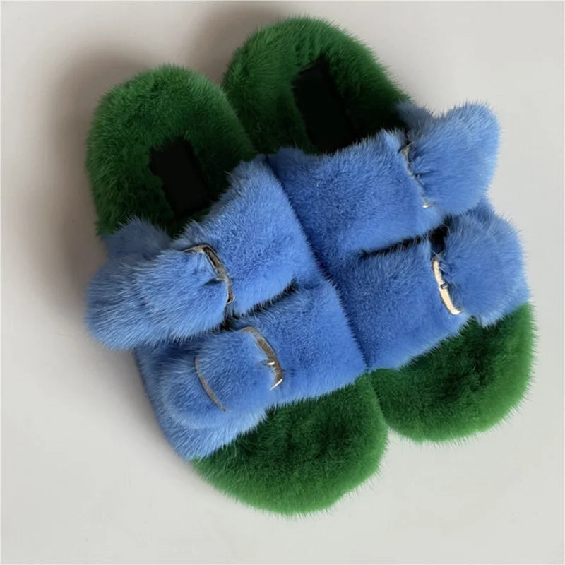 Fashion Mink Fur Slippers