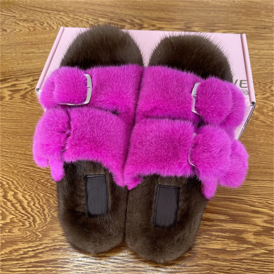 Fashion Mink Fur Slippers