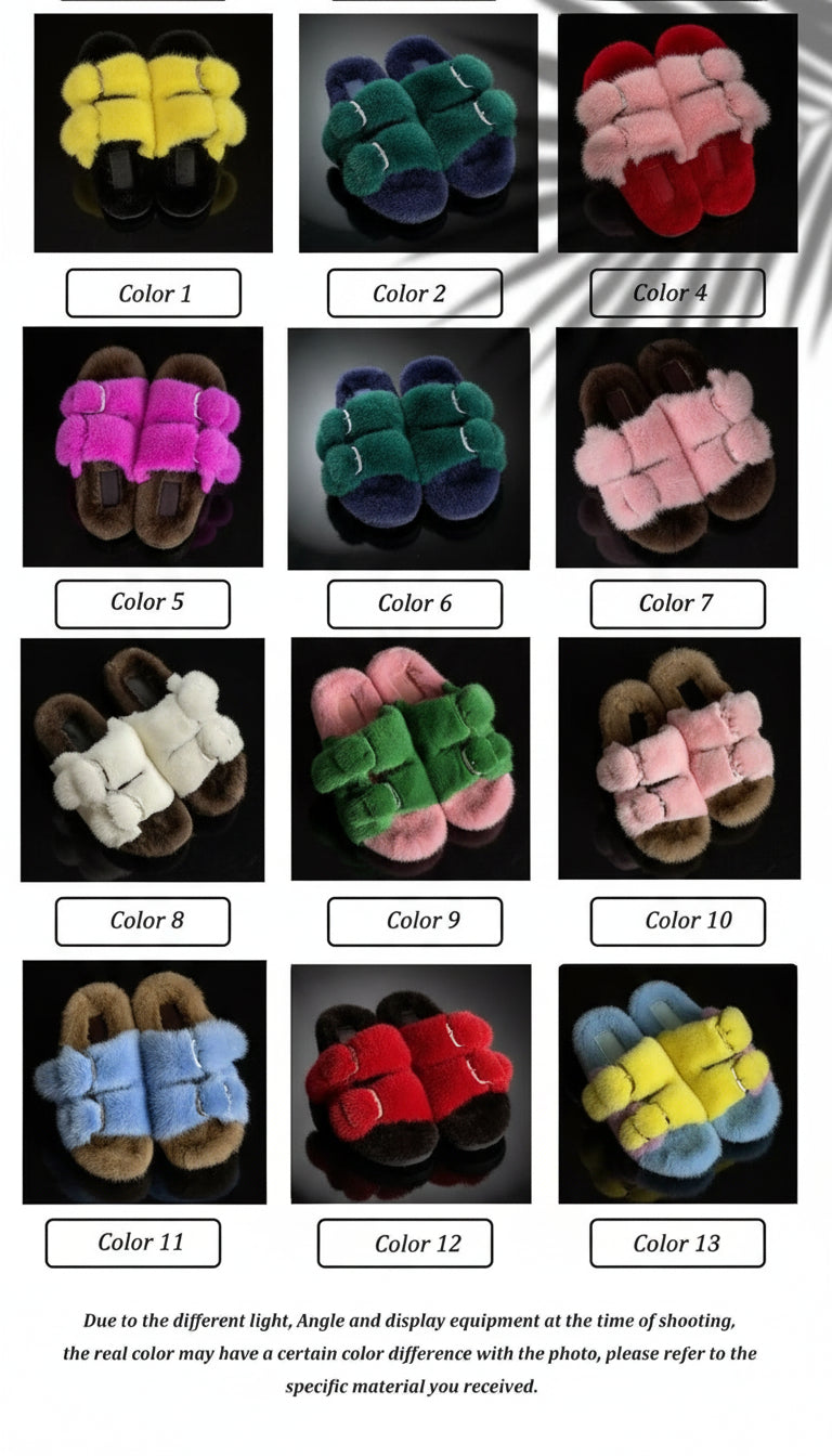 Fashion Mink Fur Slippers