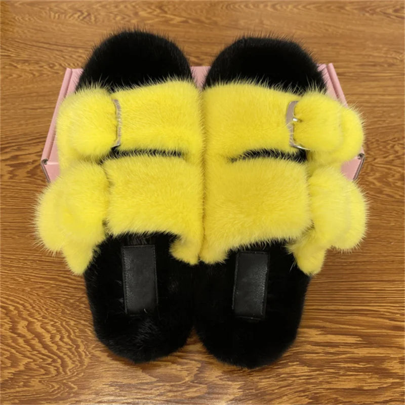 Fashion Mink Fur Slippers