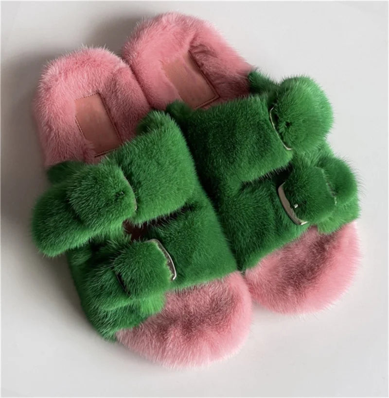 Fashion Mink Fur Slippers