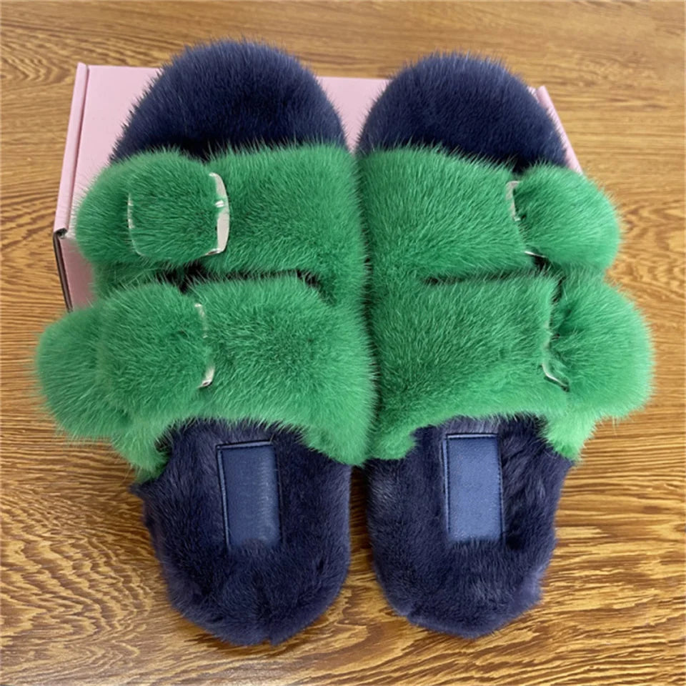 Fashion Mink Fur Slippers