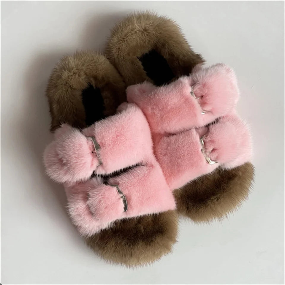 Fashion Mink Fur Slippers