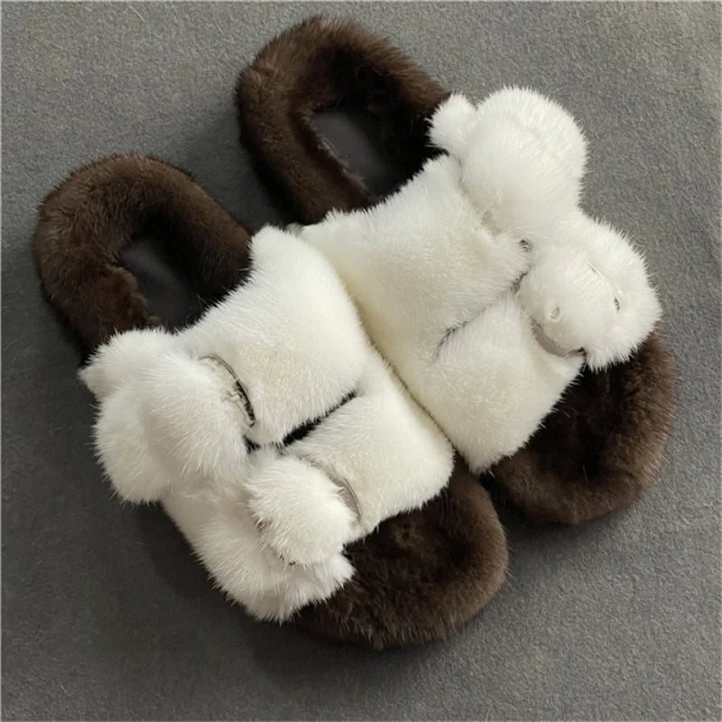 Fashion Mink Fur Slippers