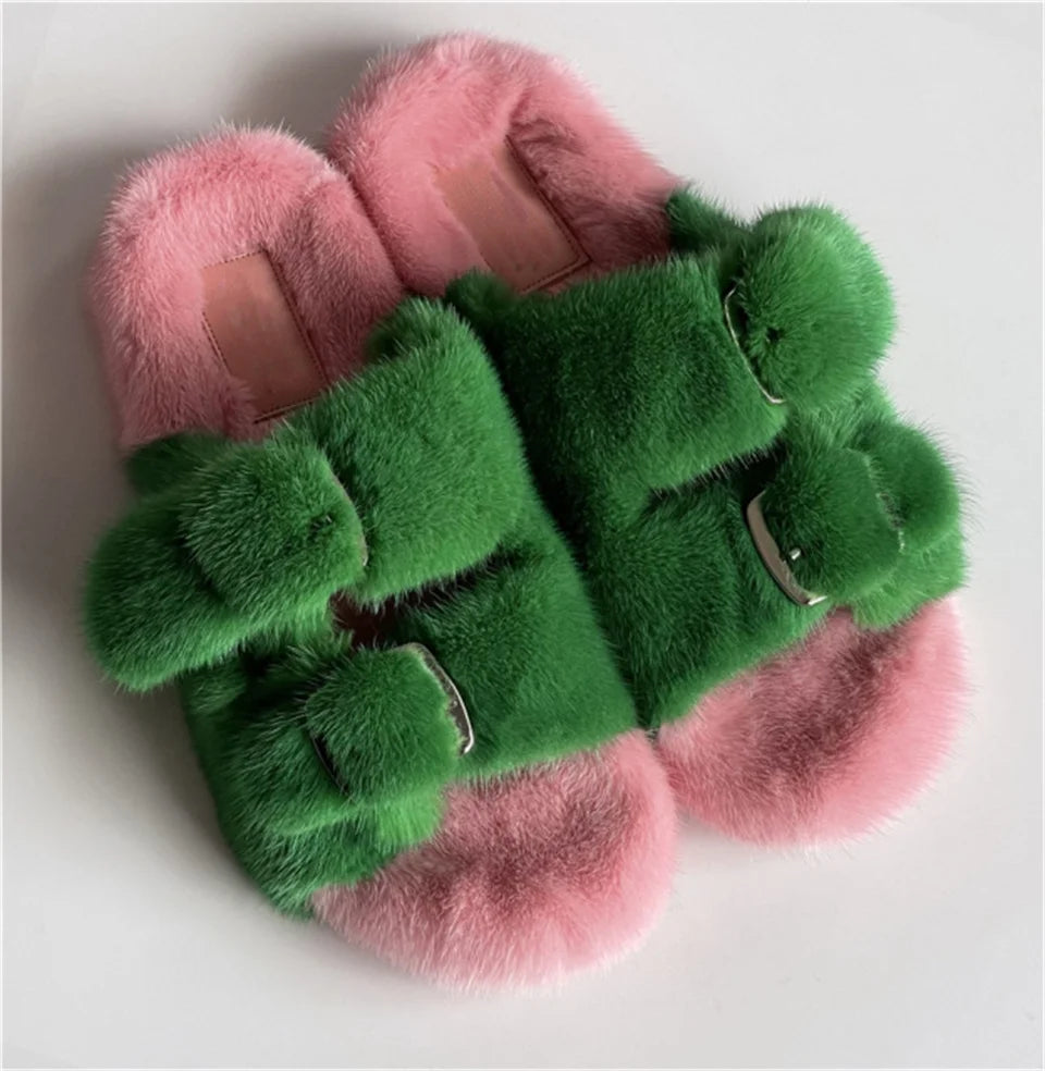 Fashion Mink Fur Slippers